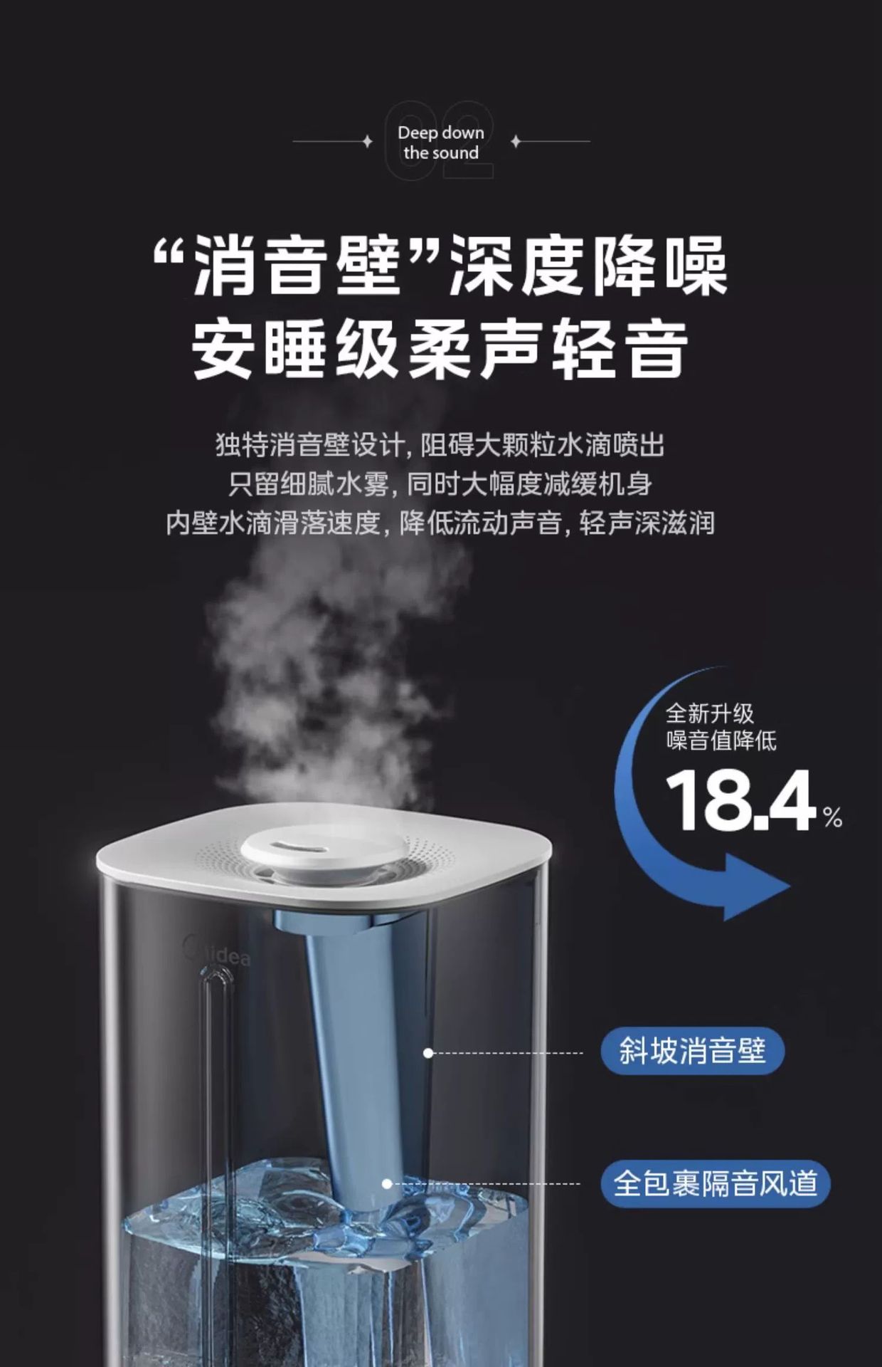 Midea air humidifier SC-3G40S for pregnant women, infants, home and bedroom use pic 9