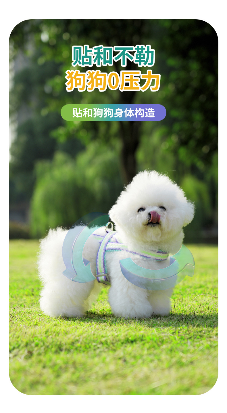 狗狗牵引绳防爆冲小型犬宠物背心式胸背带泰迪柯基胸背带遛狗绳子详情5