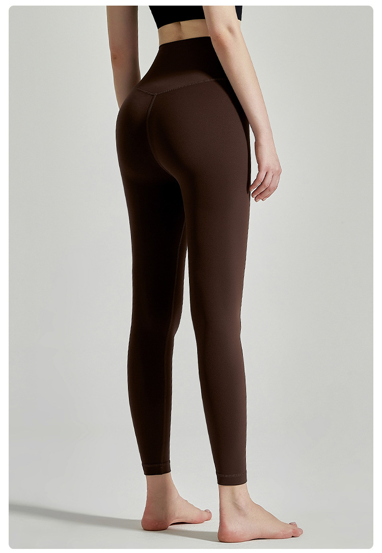 川顿裸感瑜伽裤女外穿高腰提臀无痕紧身运动健身裤女士瑜伽服批发详情12