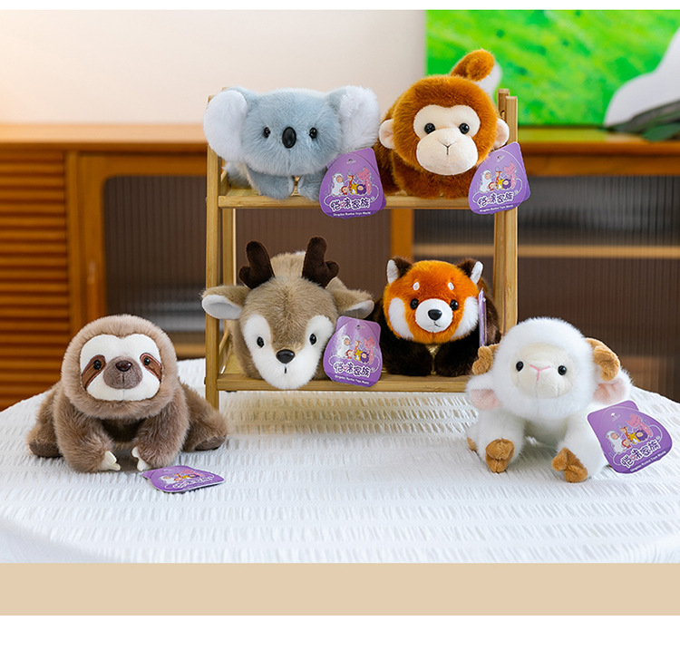 Cartoon three-pose panda palm treasure, sloth plush toy, Aries learning pair, wedding scattering, cross-border monkey wholesale pic 15