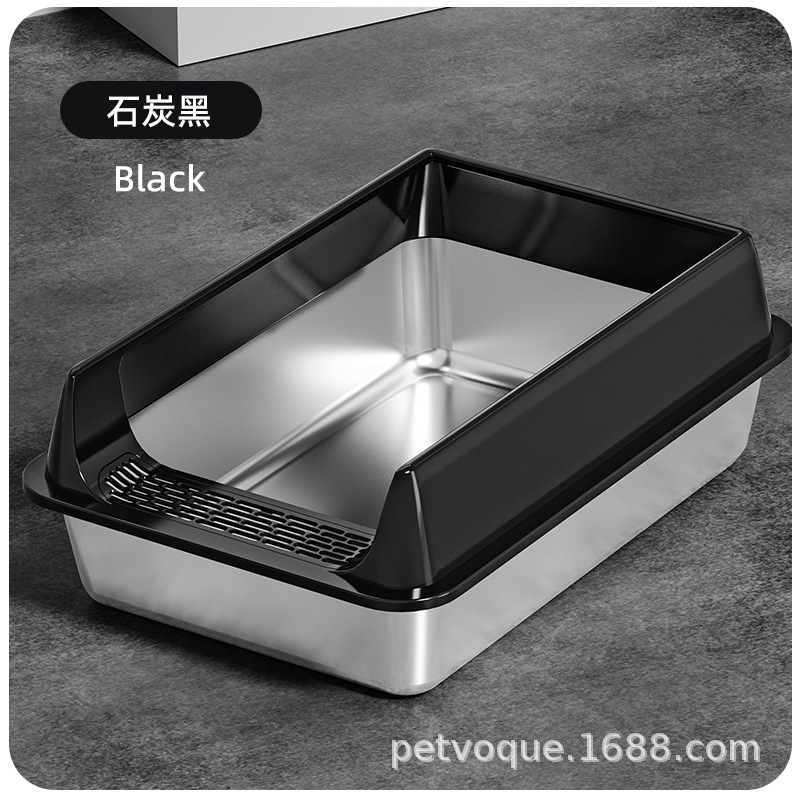 Lavabo cat de acero inoxidable a prueba de salpicaduras exteriores fácil de limpiar lavabo cat extragrande abierto engrosado semi-cerrado lavabo cat pic 2