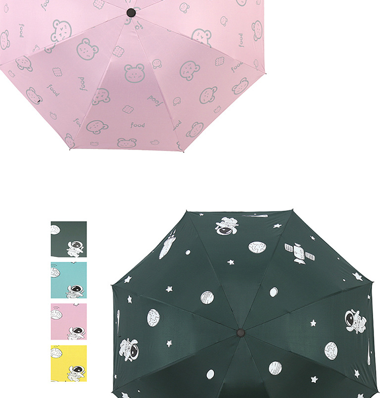 Black rubber sun protection, UV protection, sunshade, folding, all-weather and cute umbrella, can be printed with logo advertising umbrella pic 19