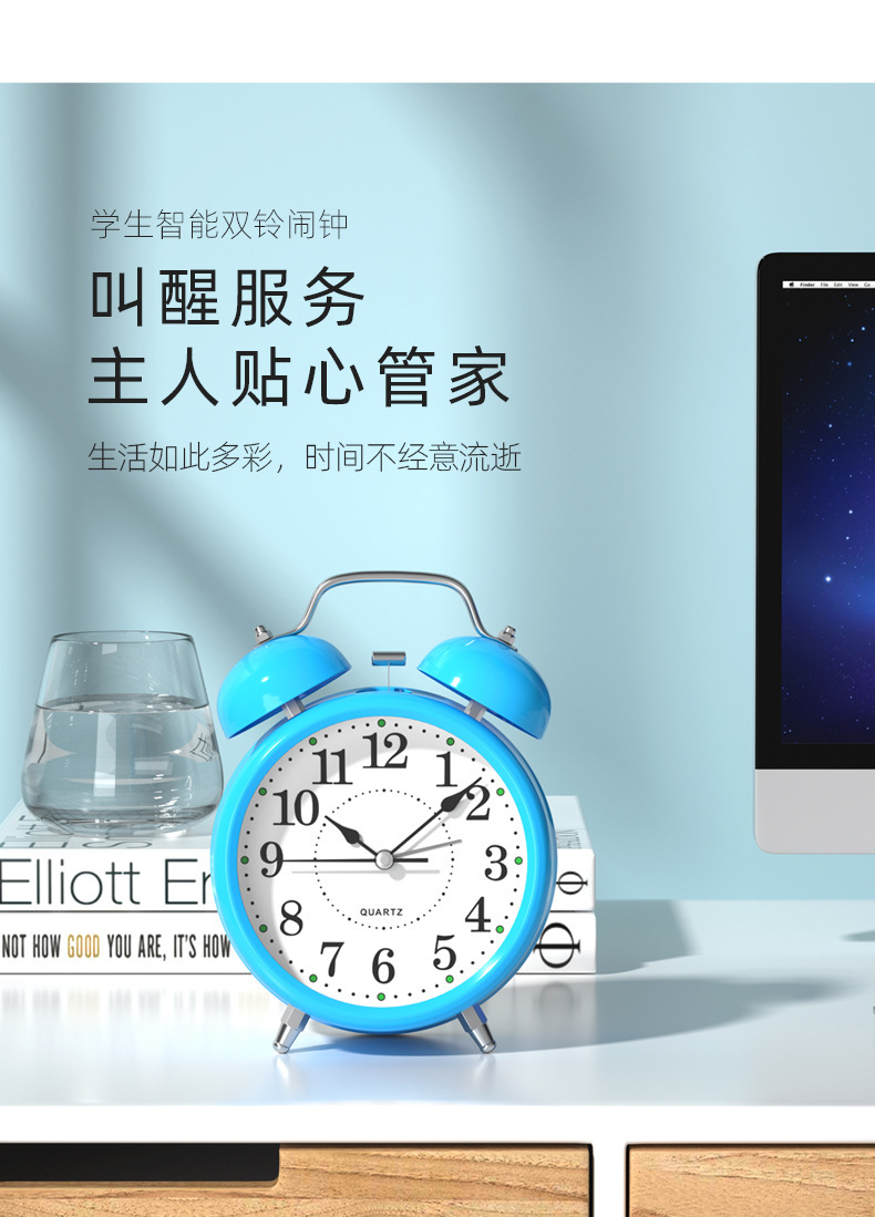 闹钟学生儿童专用起床神器床头男女孩强力叫醒金属打铃智能小闹钟详情16