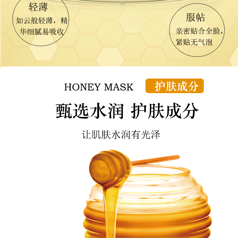 蜂蜜面膜跨境水果面膜补水保湿面膜贴 外贸亚马逊Facial Mask批发详情10