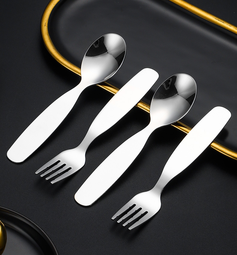 201不锈钢儿童勺子家用可爱餐具幼童宝宝吃饭喝汤勺甜品勺水果叉详情14