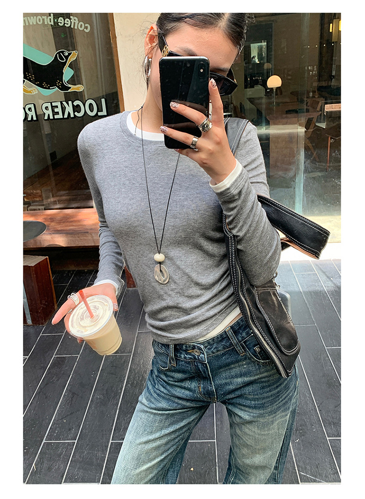 【今茵】新款美式复古水洗做旧中低腰无弹微宽松喇叭拖地牛仔裤女详情17