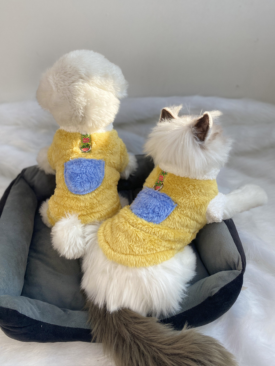 超小体狗狗猫咪衣服秋冬季毛绒四脚小码奶狗奶猫幼犬茶杯犬带牵引详情38