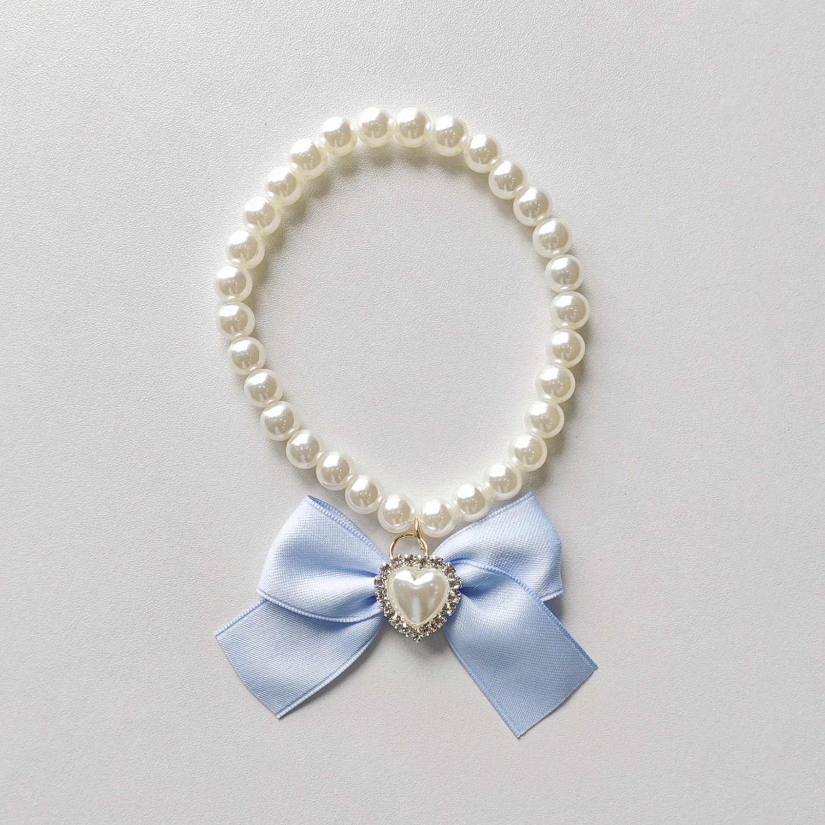 Pet necklace, cat pearl collar, dog neck collar, neck chain, retro heart-shaped pendant, cute cat and dog neck accessories pic 24