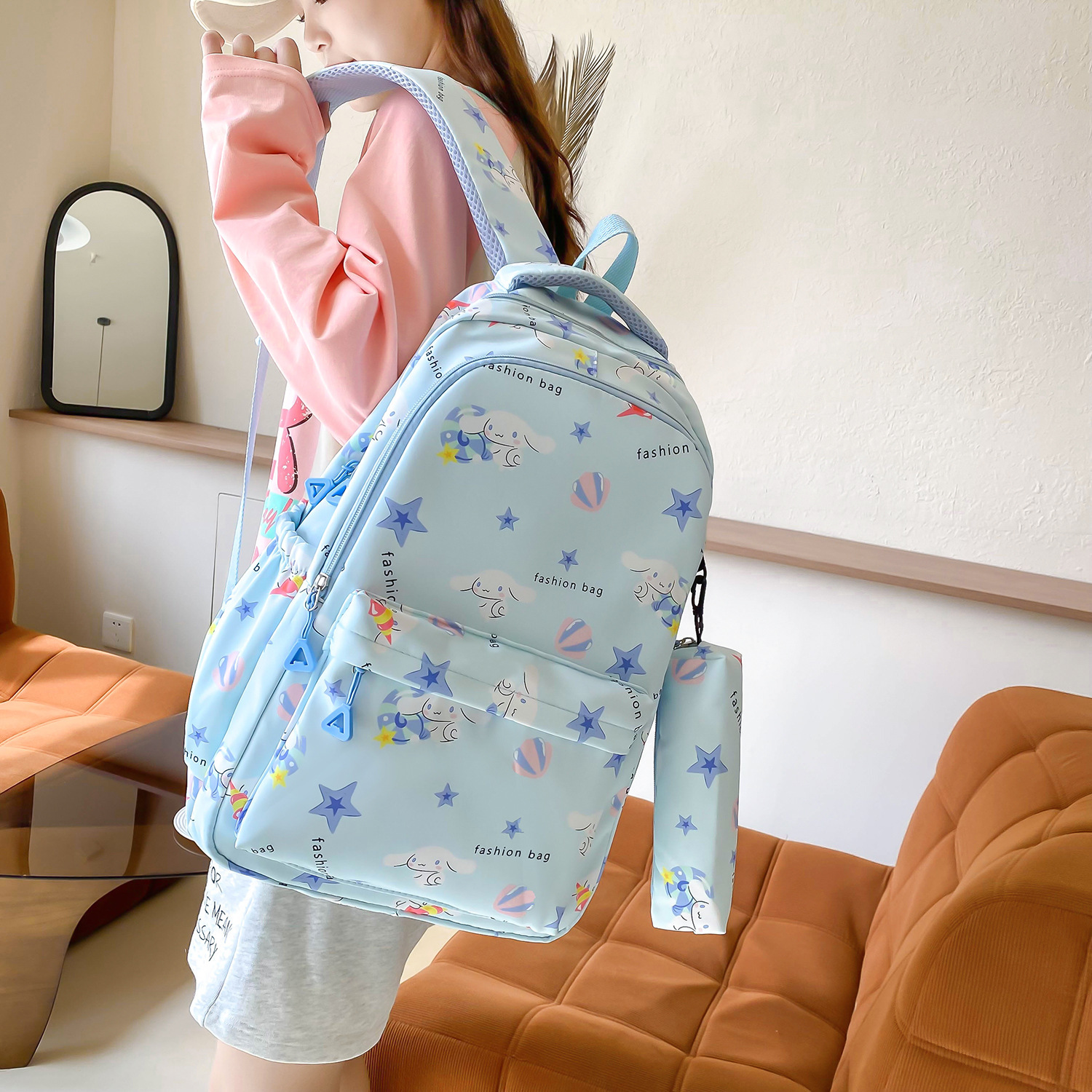 Two-piece backpack for girls in school, lightweight and lightweight bag for students in grades 3 to 6, schoolbag for junior high school students pic 36