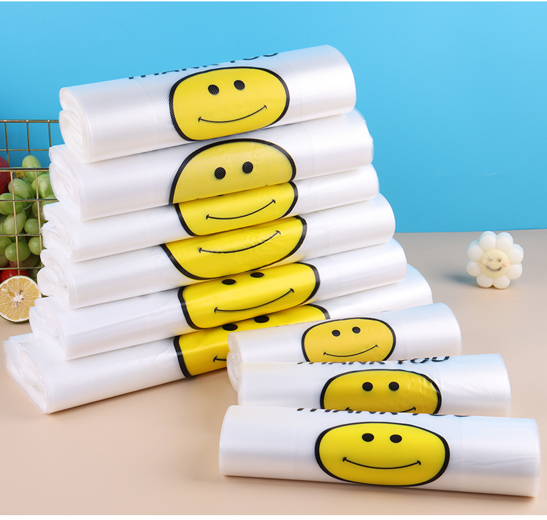 加厚透明笑脸塑料袋外卖食品袋商用打包袋购物袋方便手提袋子批发详情19