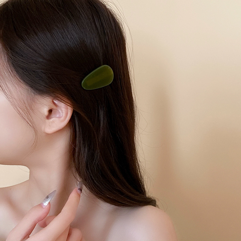 韩国东大门水滴树脂发夹气质时尚百搭鸭嘴夹简约高级感发饰批发女详情9