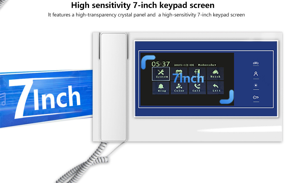 Venta directa de fábrica video timbre intercom visión nocturna hd ir smart villa home set interior cerradura intercom comercio exterior timbre de puerta al por mayor pic 7