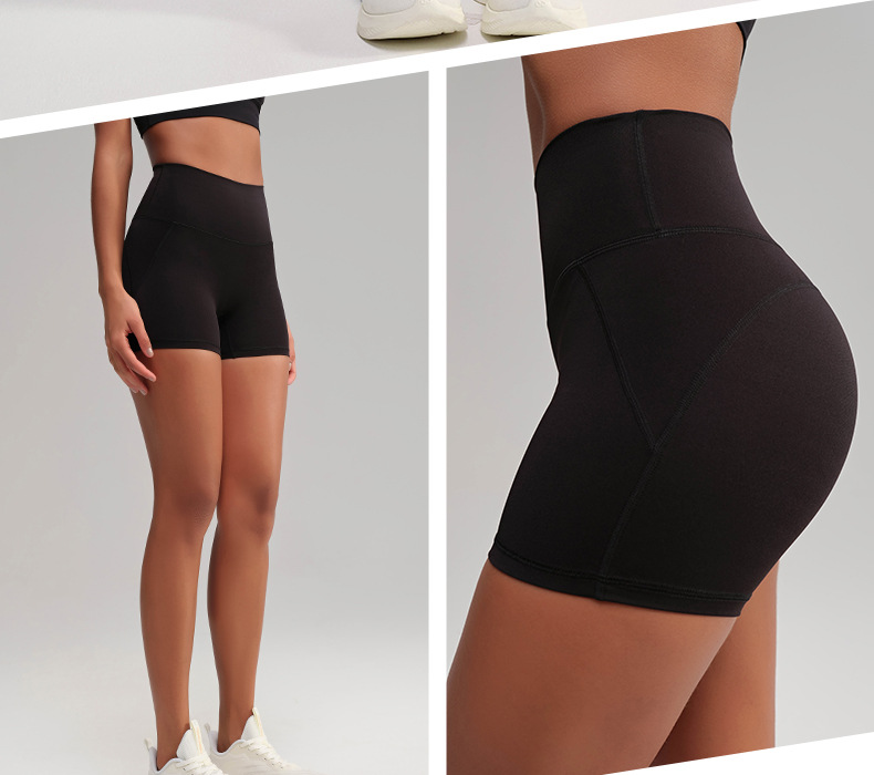No underpants, high-waisted peach hips, high-elastic hot pants, no embarrassing lines, sports shorts, running, fitness, yoga pants for women pic 34