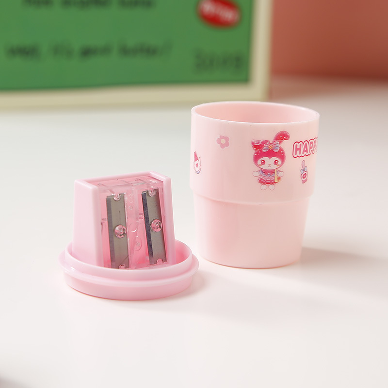 Foreign Trade 3708 Sweetheart Water Cup, Double-hole Pencil Sharpener, Cute Pencil Shaver, Student Pencil Sharpener pic 1