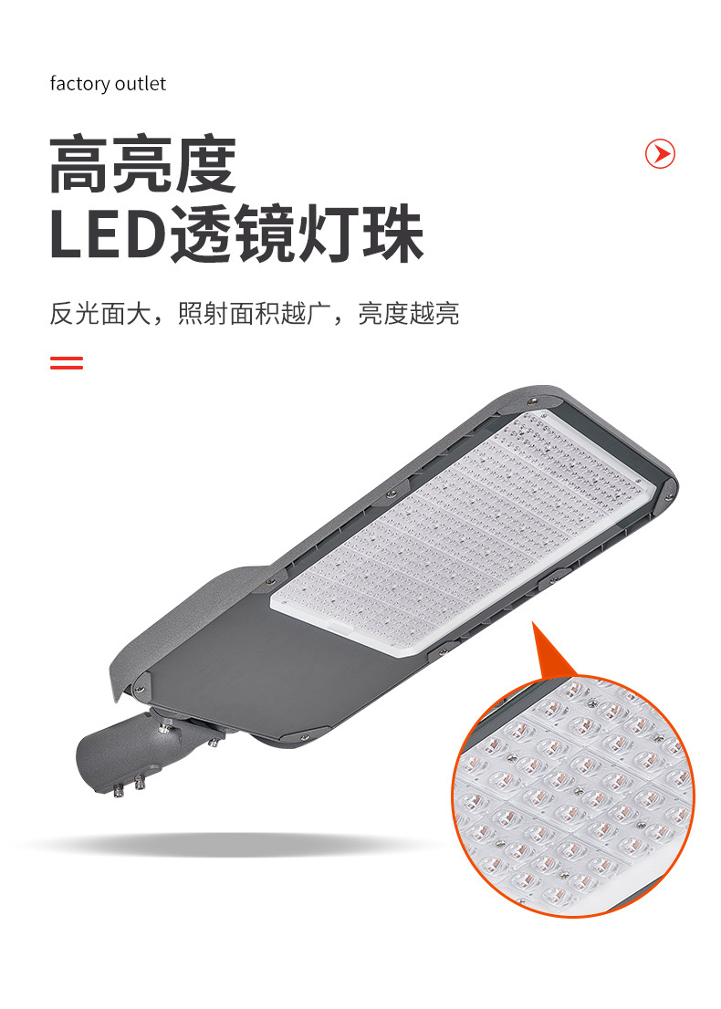 New type of LED foreign trade project adjustable Angle street lamp head, die-cast aluminum city power street lamp, high-brightness manufacturer wholesale pic 4