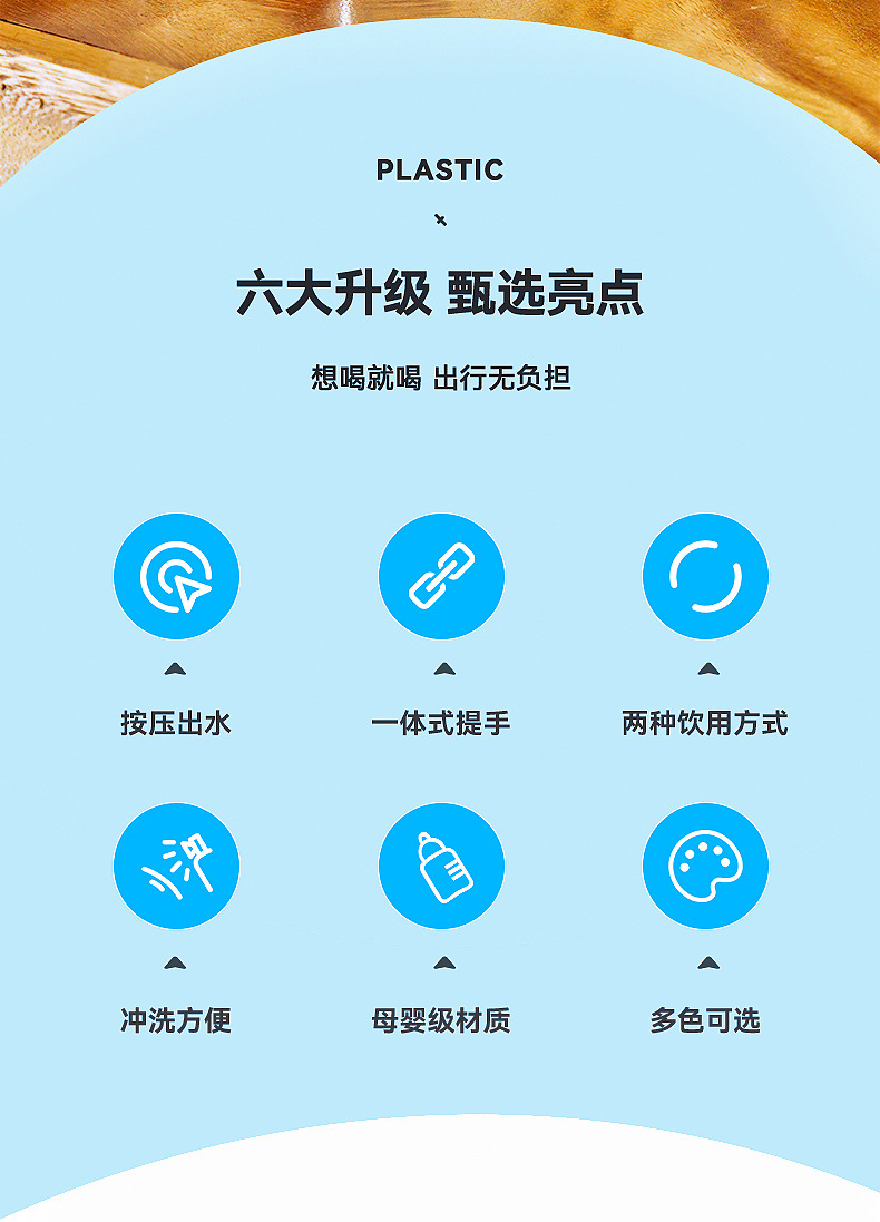 夏季高颜值学生吸管水杯塑料杯防摔便携提手双饮儿童杯户外随手杯详情2