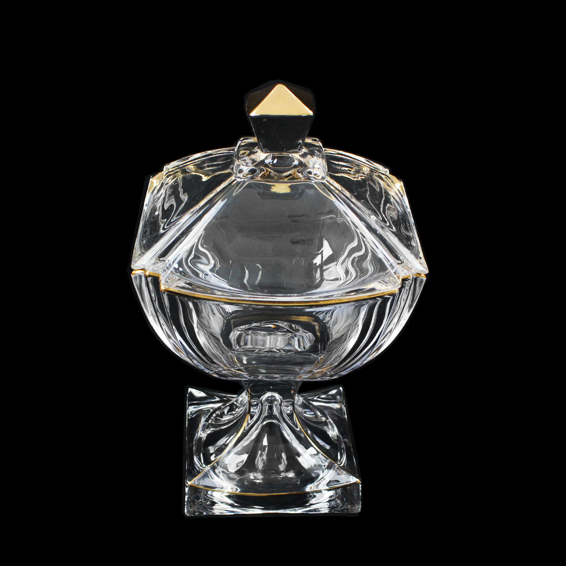 家用客厅茶几ins风轻奢北欧风格四方玻璃果盘果斗 宾馆水晶糖缸详情17