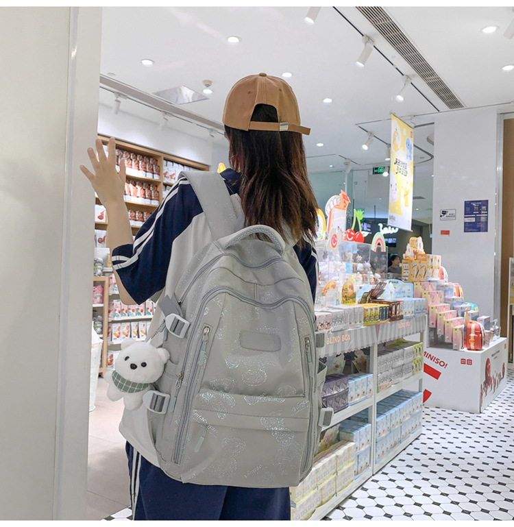 新款潮牌韩版书包女大容量中学生双肩包清新甜美休闲旅行双肩包详情34