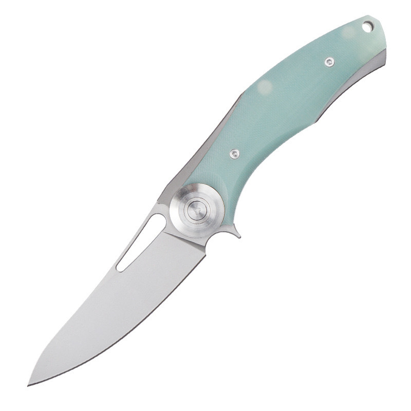 Cross-border best-selling bear head high-end folding knife D2 steel G10 handle folding knife, outdoor camping survival fishing knife pic 5