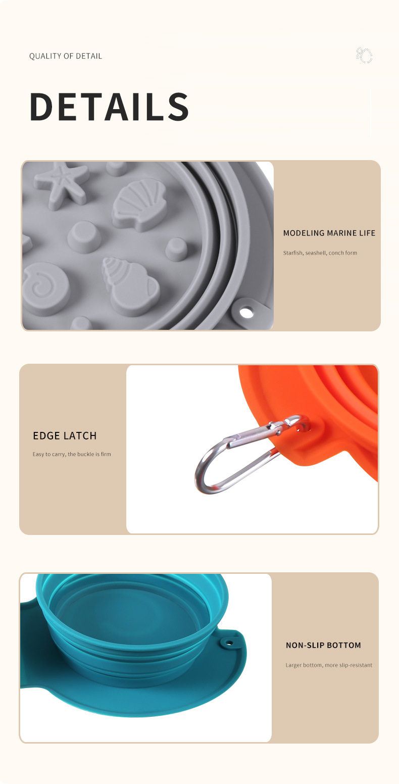 Cross-border pet folding bowl, dog silicone dog bowl, outdoor travel water bowl, portable cat food bowl, dog bowl pic 13