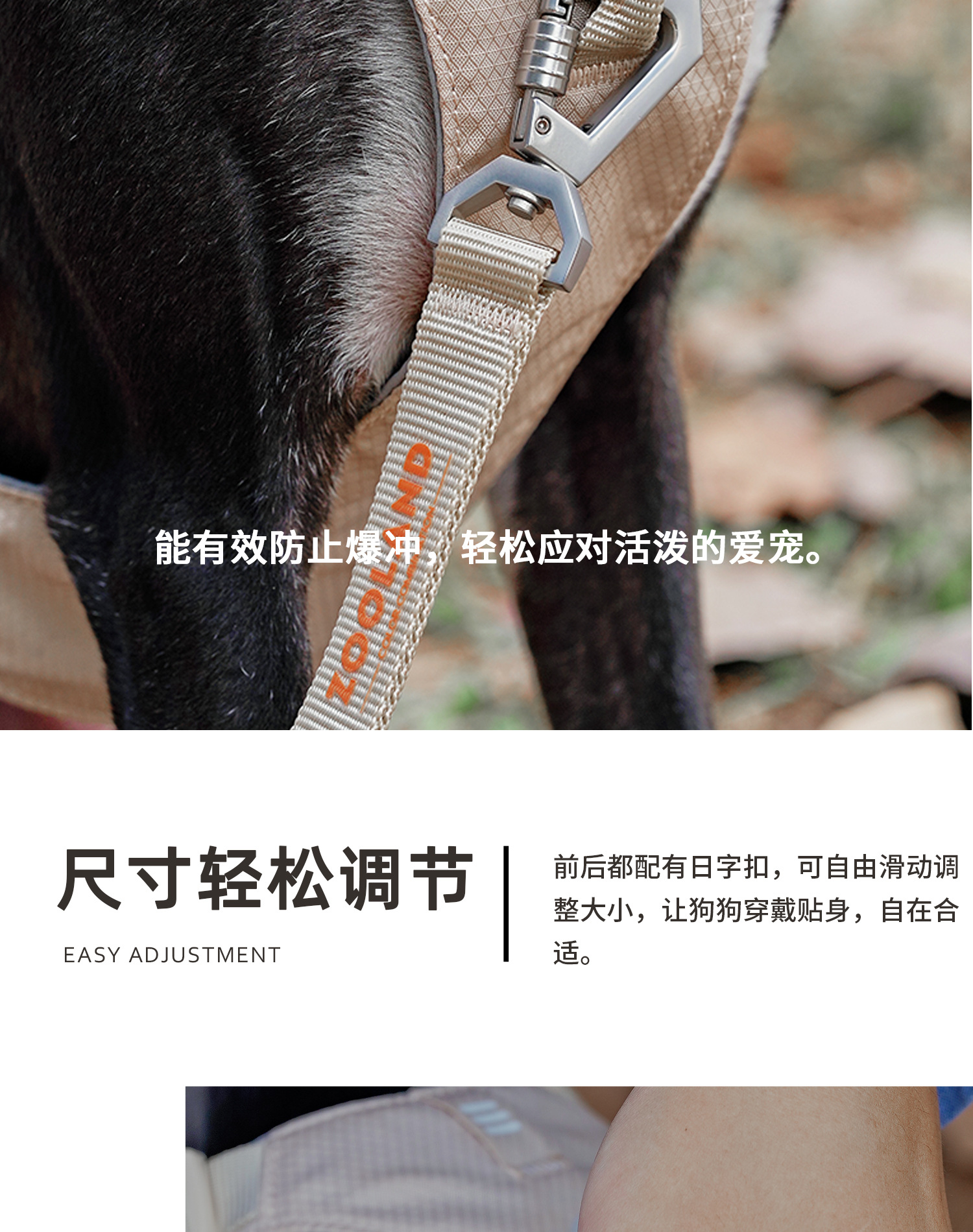 ZOOLAND狗狗胸背牵引绳遛幼小中大型犬泰迪柯基比熊边牧博美链子详情17