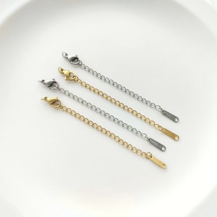 热销7cm不锈钢延长链尾链带长条吊牌DIY饰品配件加长尾链批发项链详情2