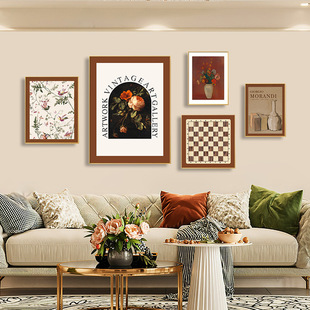 A girl reading a book, Danish design art abstract painting core, Nordic and Japanese wooden style living room and dining room decoration hanging painting pic 3