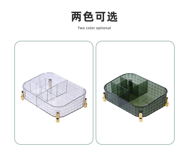 Light luxury cosmetics storage box, desktop transparent cosmetics storage box, storage and organization box, storage basket, shelf pic 11