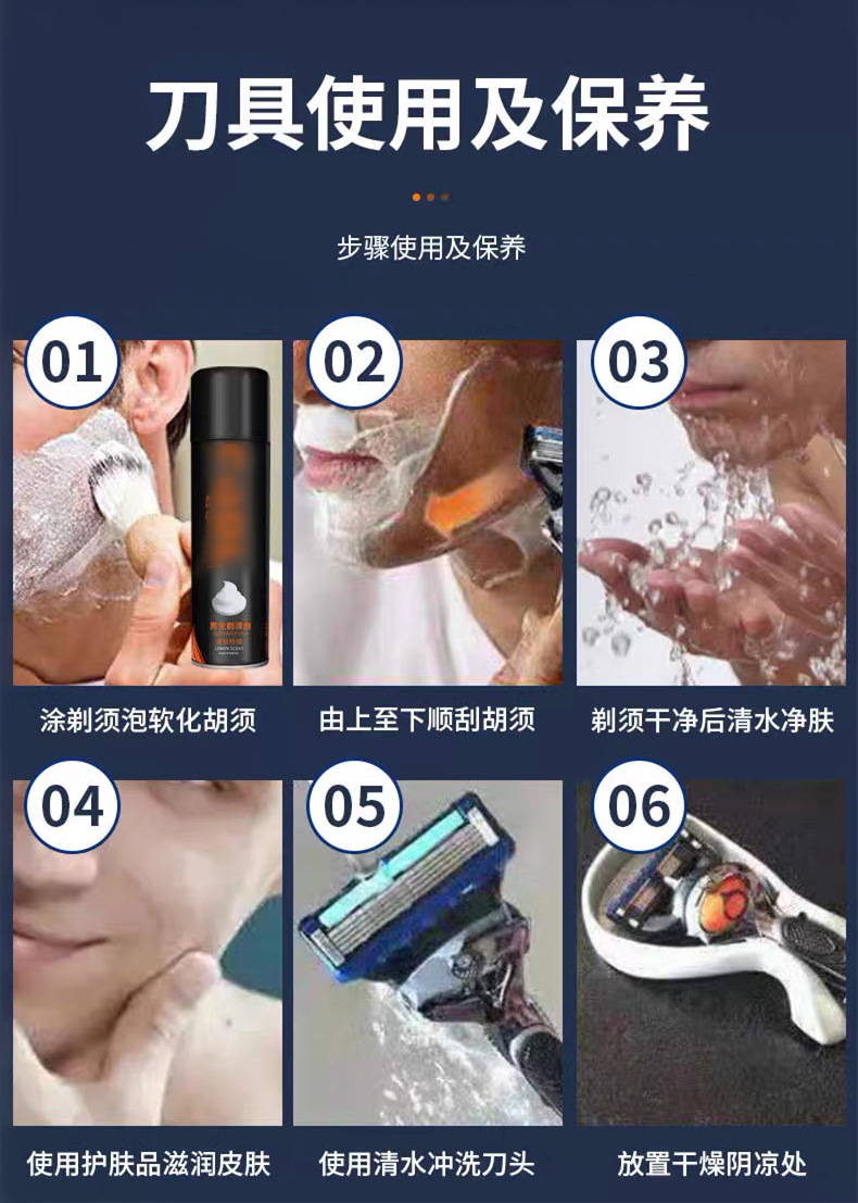 Five-layer razor, manual shaver, 5-layer blade replacement head, German craftsmanship, old-fashioned beard knife, shaving knife pic 19