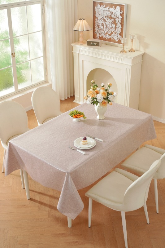 TPU faux linen printed rectangular tablecloth, no-wash, waterproof, oil-proof, heat-resistant, light luxury dining table and coffee table fabric home tablecloth pic 1
