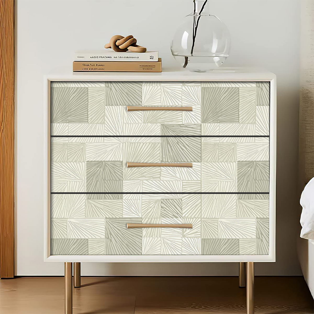 跨境仿格栅木条纹3d立体自粘墙贴防水加厚背景墙装饰壁纸家装定制详情29