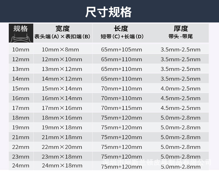 厂家直供双面真皮表带男头层小牛皮针扣防水时尚柔软女士手表配件详情21