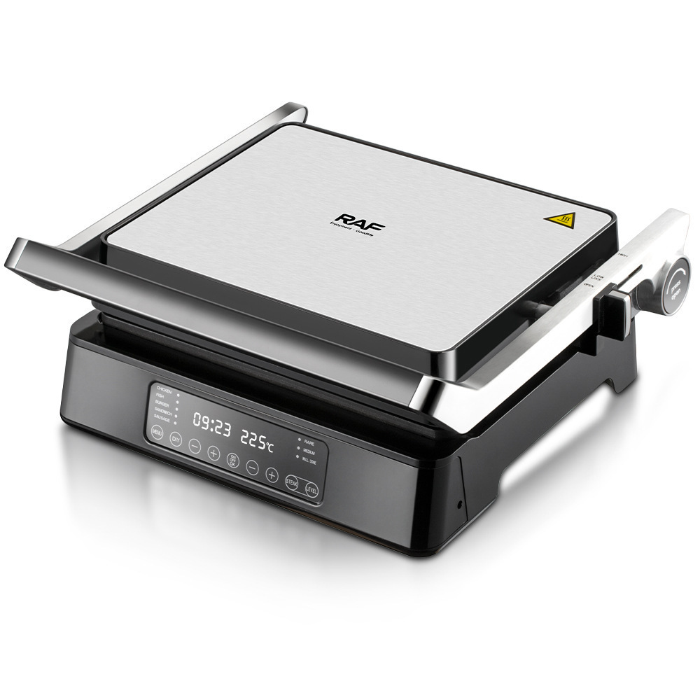 European and British standard cross-border two-in-one steak machine, sandwich machine, waffle machine, detachable intelligent display for breakfast pic 5