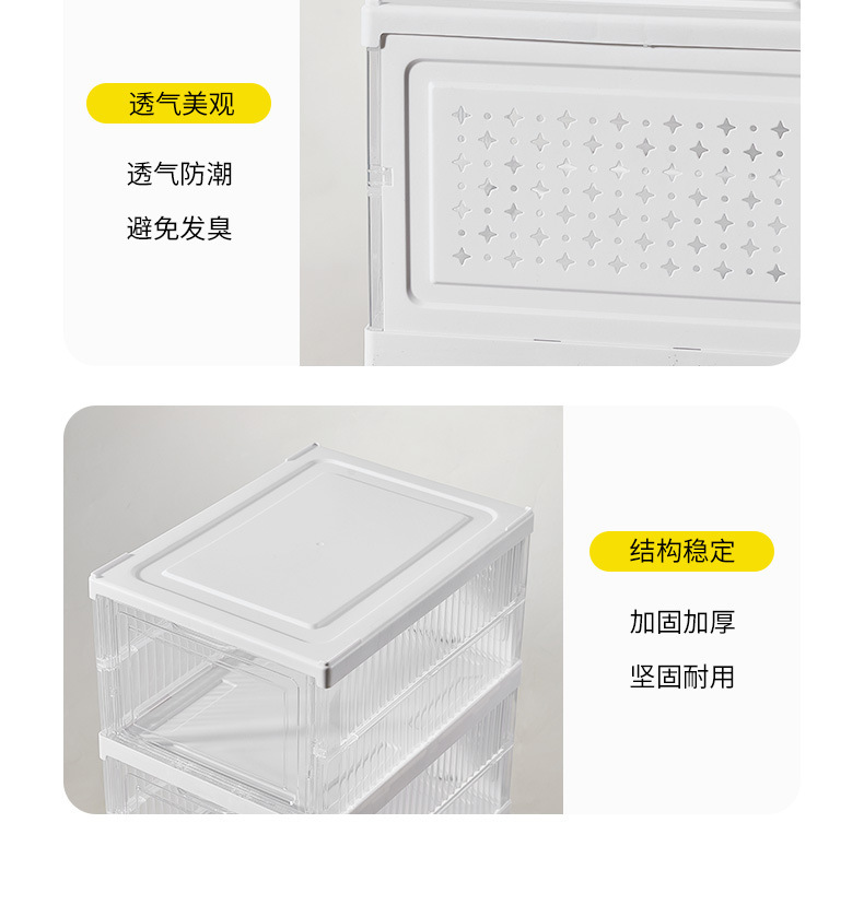 No installation required, thickened shoe box, transparent multi-layer storage box, simple home shoe rack, plastic foldable shoe cabinet with lid pic 30