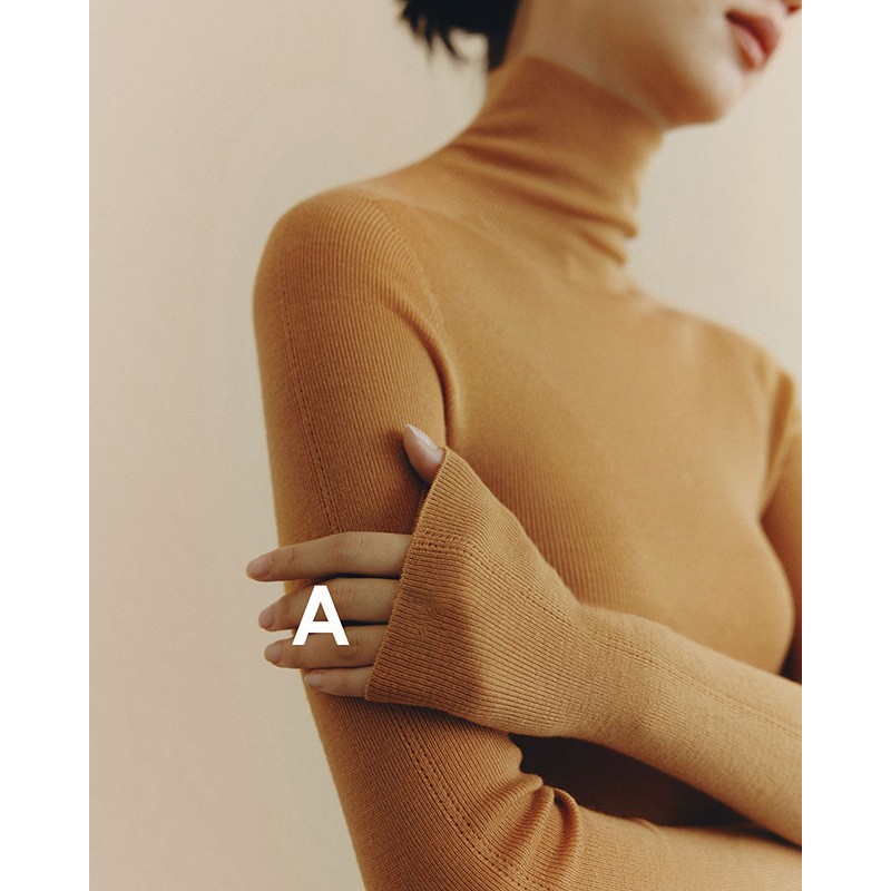 Italian 嵿 luxury 120s washable 160s gold wool 18-needle seamless base knit top for women pic 32