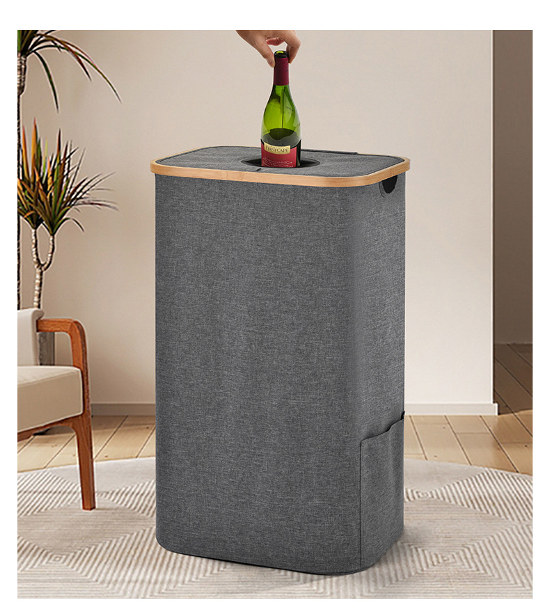 跨境饮料瓶可乐罐收纳筐带盖可折叠脏衣篓洗衣篮美式脏衣篮脏衣桶详情15