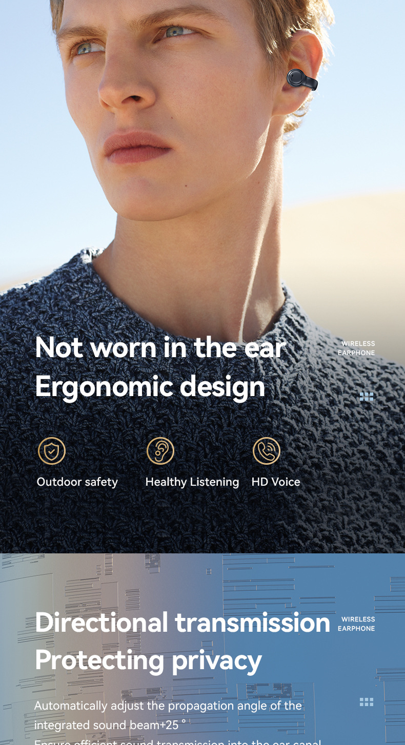 同声传译AI翻译蓝牙耳机镜面数显不入耳超好音质降噪耳机工厂批发价格详情3