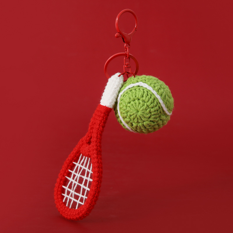 运动风钩织网球套装钥匙扣健康达人解压包包挂件男生弟弟小礼物详情4