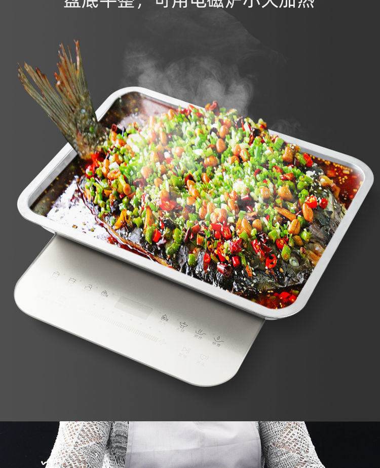 不锈钢方盘长方形加深厚方盆带盖商用装菜铁盒子家用烤鱼托盘商用详情12