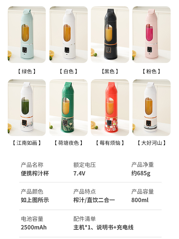 七彩榨汁杯 便携榨汁杯 碎冰杯详情29