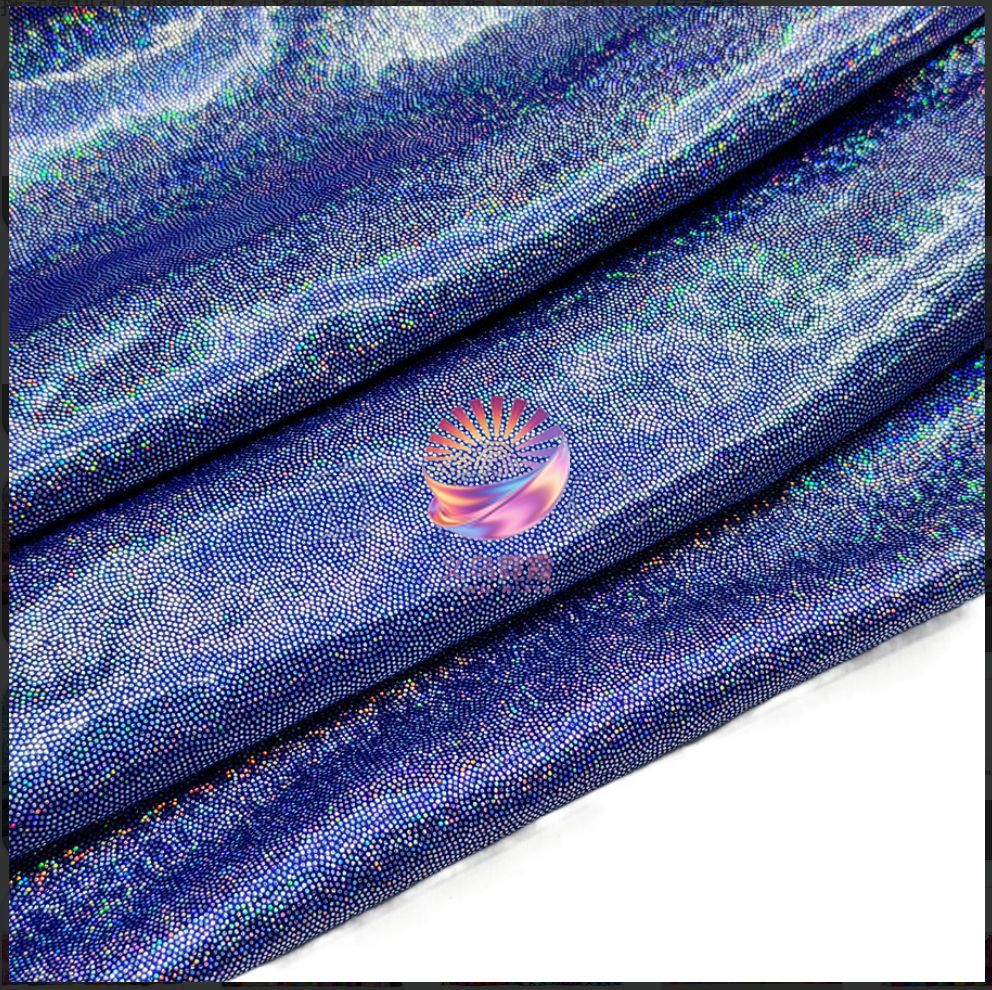 七彩镭射指纹烫金面料涤纶针织布料弹力演出服衣服玩具羽绒服详情10