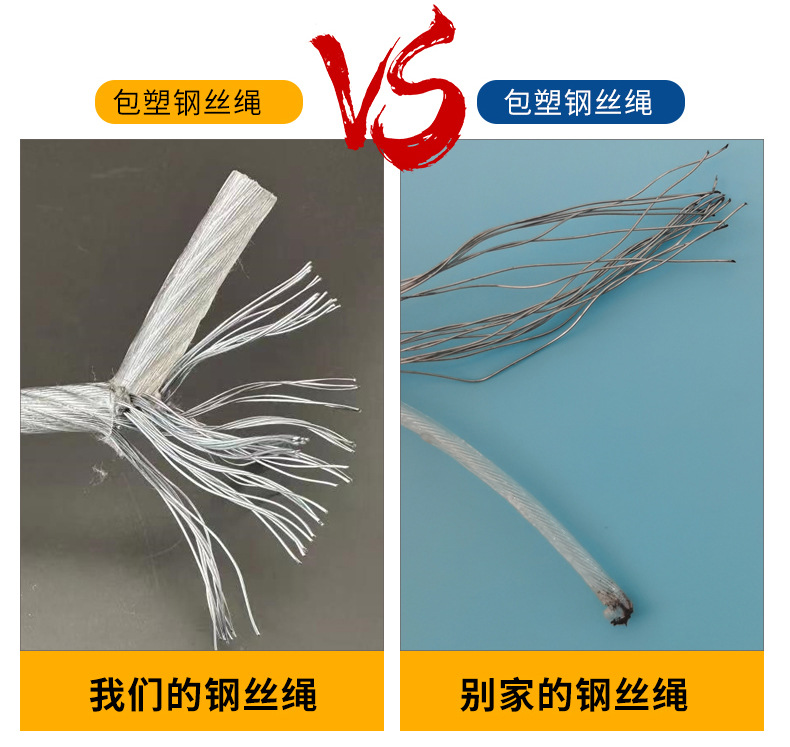 pvc包塑钢丝绳绿色安全绳生命线透明不锈钢牵引绳详情7