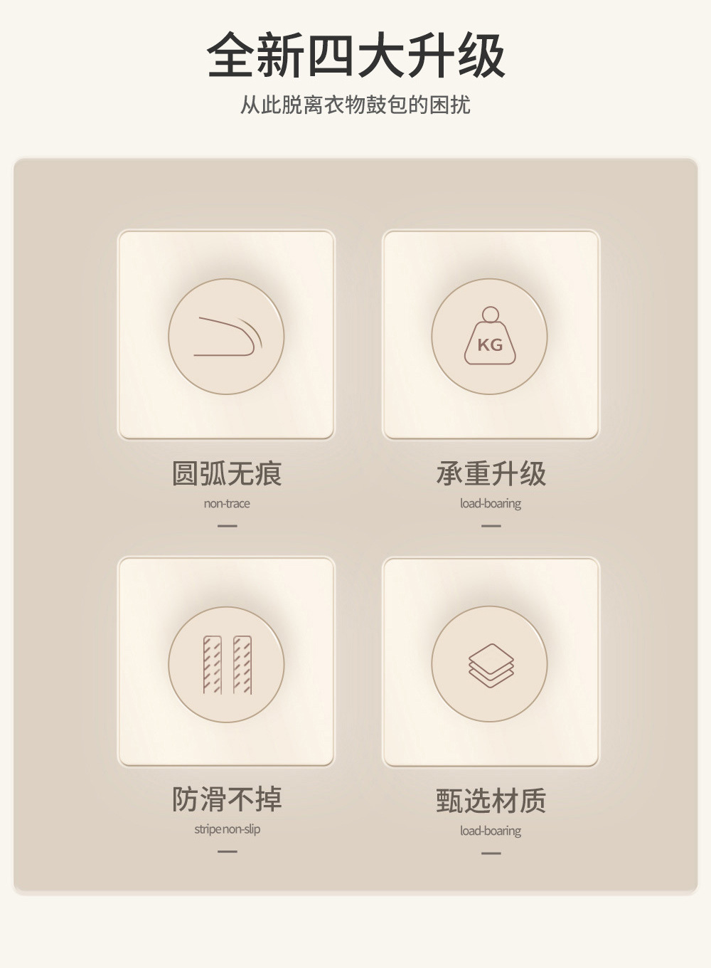悦本家家用无痕晾衣架 浸塑防风衣架 宽肩收纳防滑衣架子厂家批发详情2