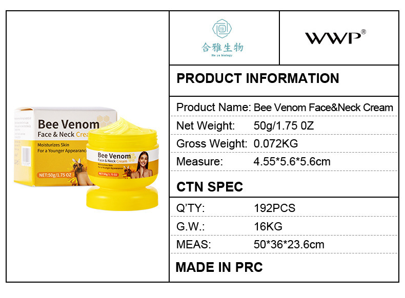 WWP Cross-border Bee venom cream Moisturizing and hydrating neck Lifting Cream is a bestseller on Amazon TK pic 3