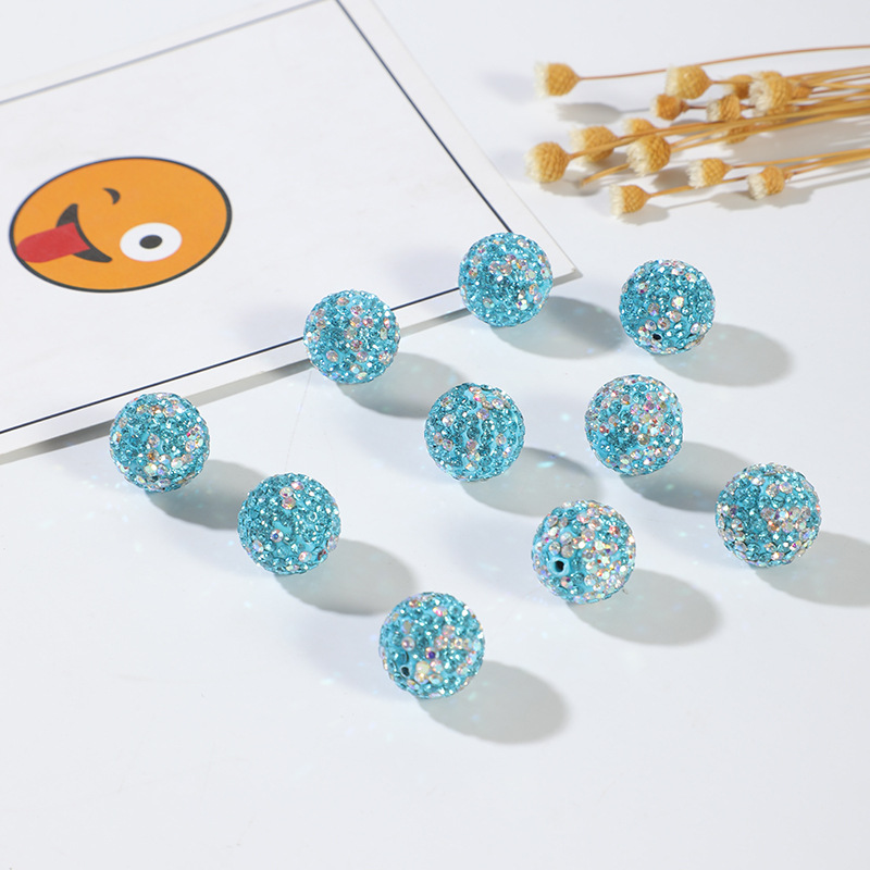 16mm high-density starry diamond balls, mobile phone chains, bag chains, accessories, beaded pen accessories, beads pic 3