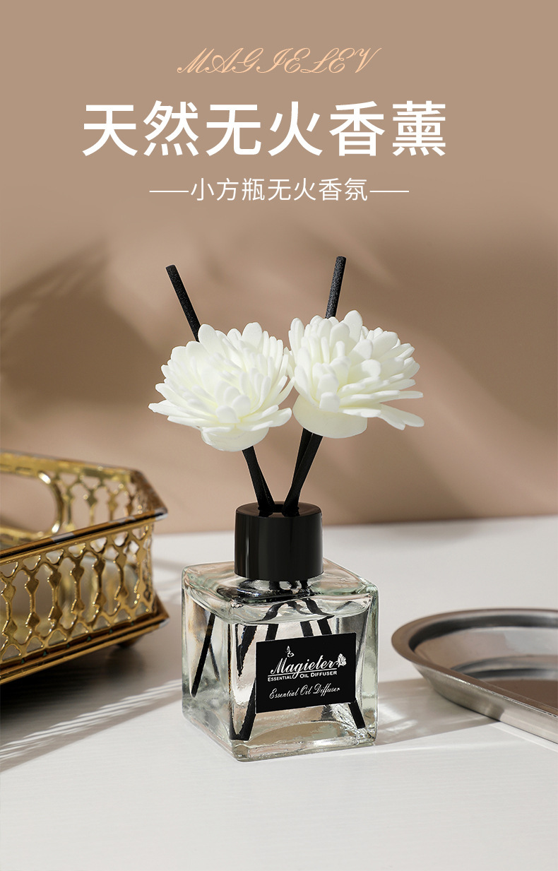 厂家批发无火香薰家用室内厕所除臭香薰瓶藤条干花持久空气清新详情1