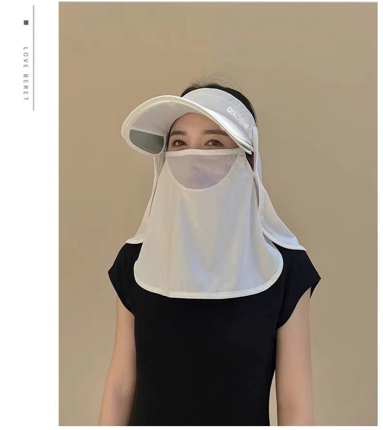 Summer sun hat, UV protection face mask, sun protection hat, wide-brimmed open-top outdoor cycling sun hat for women pic 15