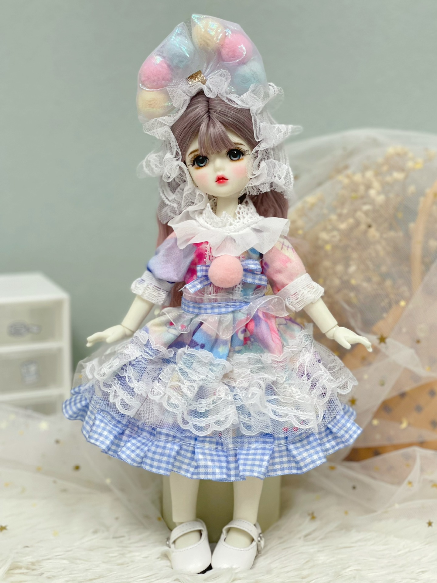 6 points bjd doll dress-up clothes, 30 cm doll set dress, autumn and winter outfits, Lolita jk maid dress pic 35
