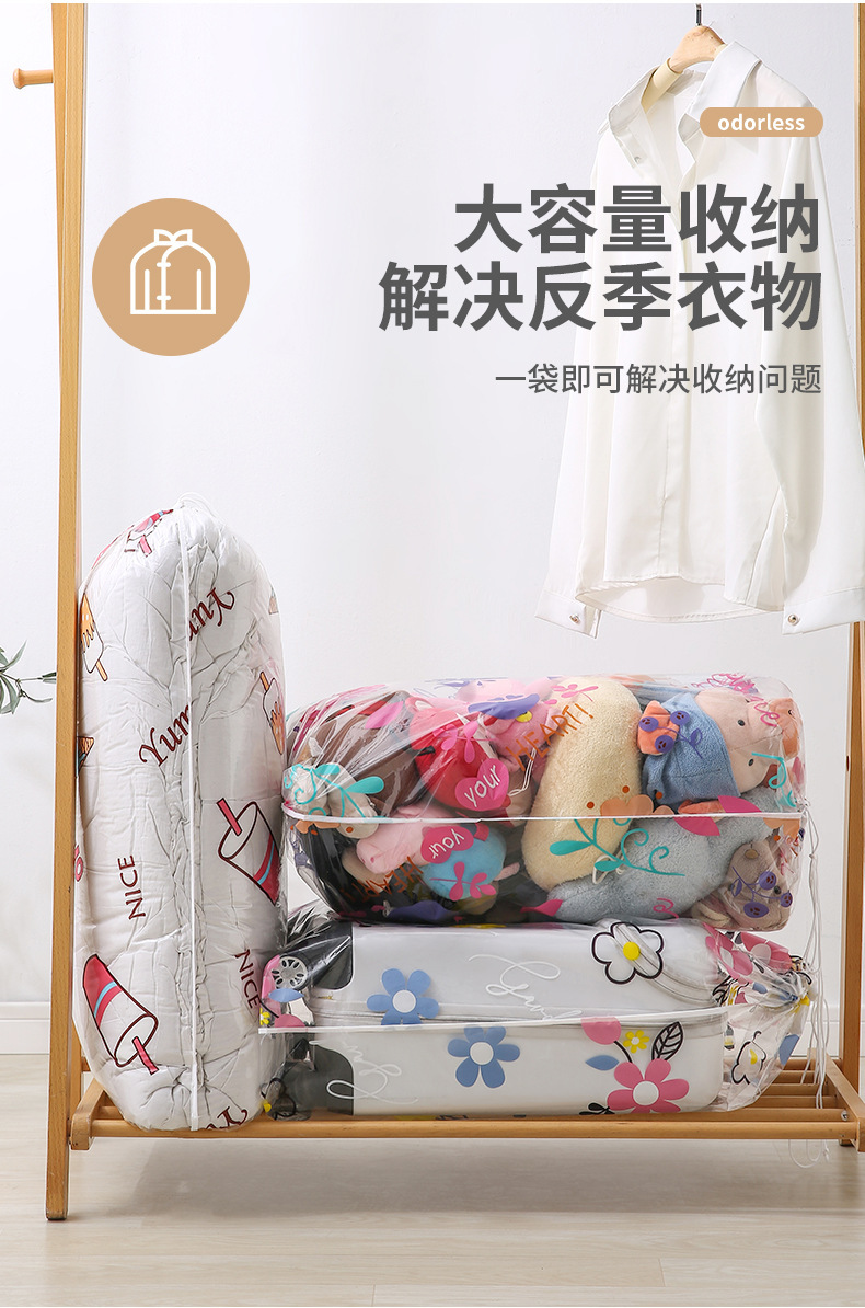 【 Chi Jia 】 High-transparency large-capacity cotton quilt storage bag, simple and beautiful, miscellaneous moving packing bag, moisture-proof and dust-proof pic 5