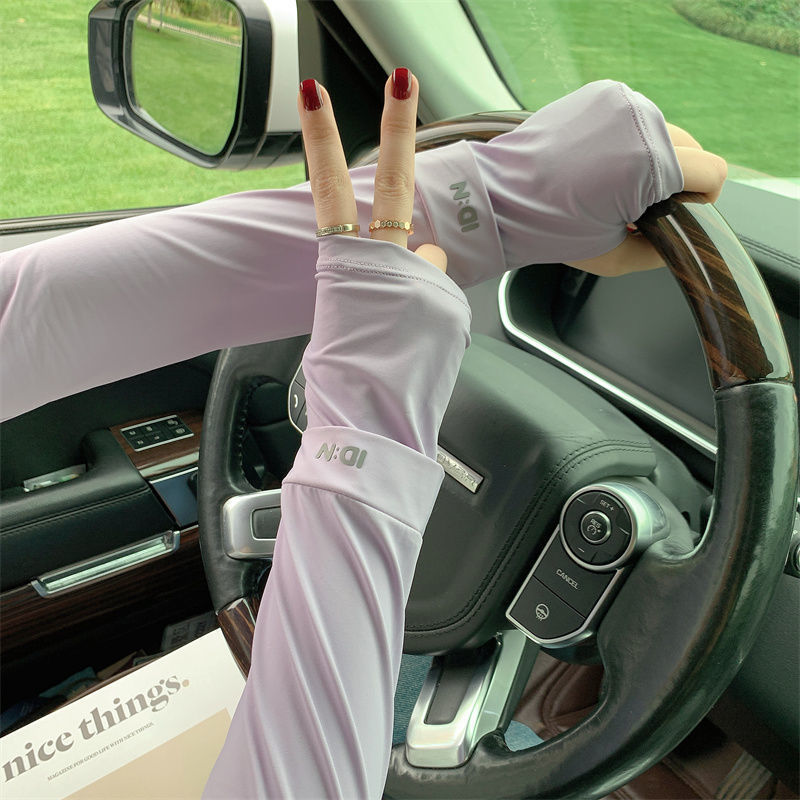Summer ice silk sun protection ice sleeves, UV protection, high appearance level, student female outdoor cycling and driving trendy ice silk sleeves pic 16